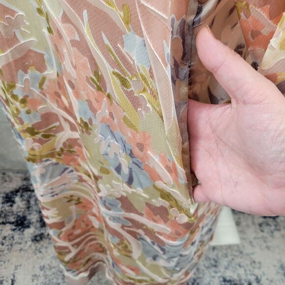 Upcycled Tie Front Burnout Duster Longline Long Sleeves - Picture 12 of 14